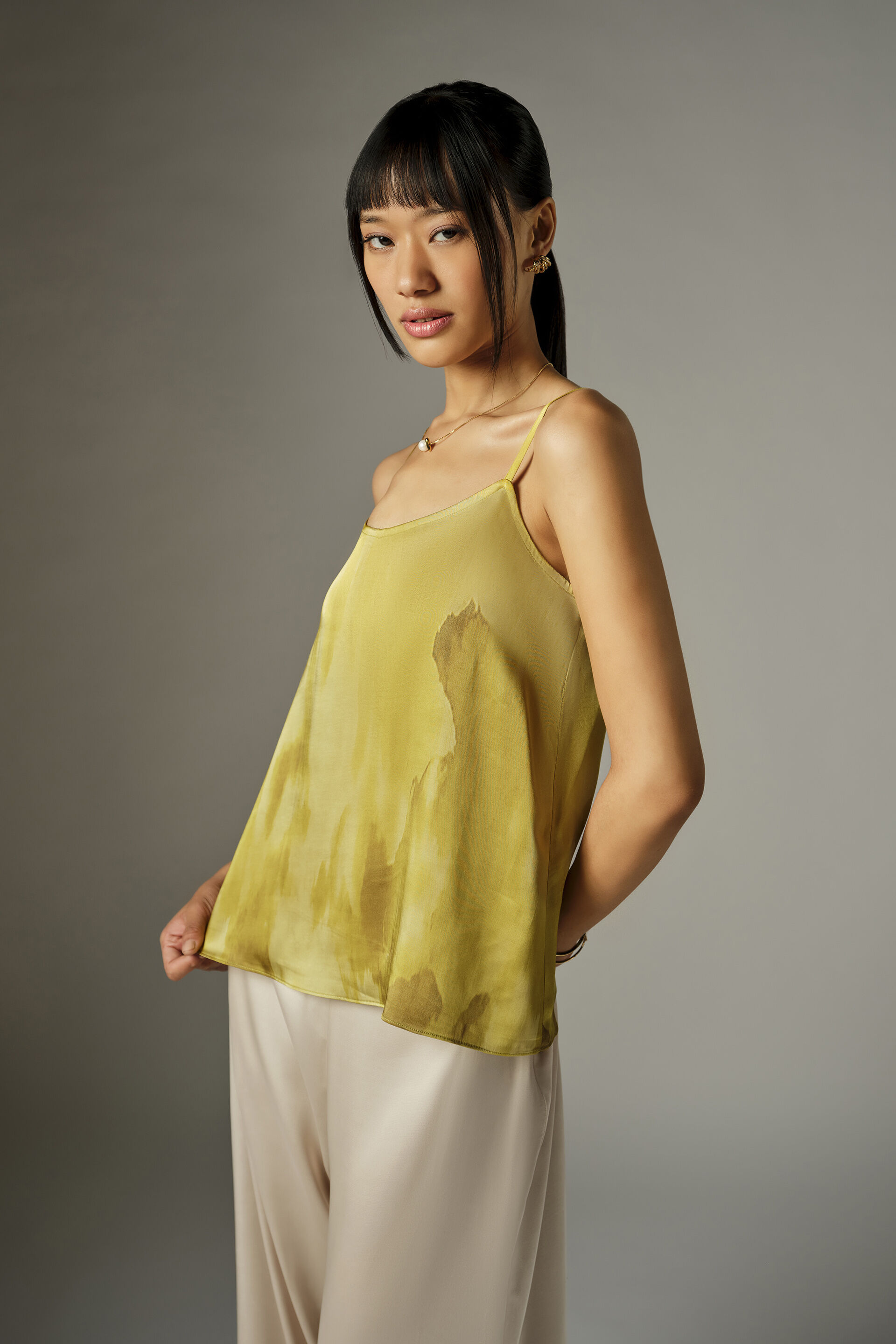 Lime-Green Cami Modal Top, Green, image 4